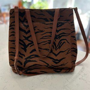 Madewell Leather and Calf Hair Tote Bag